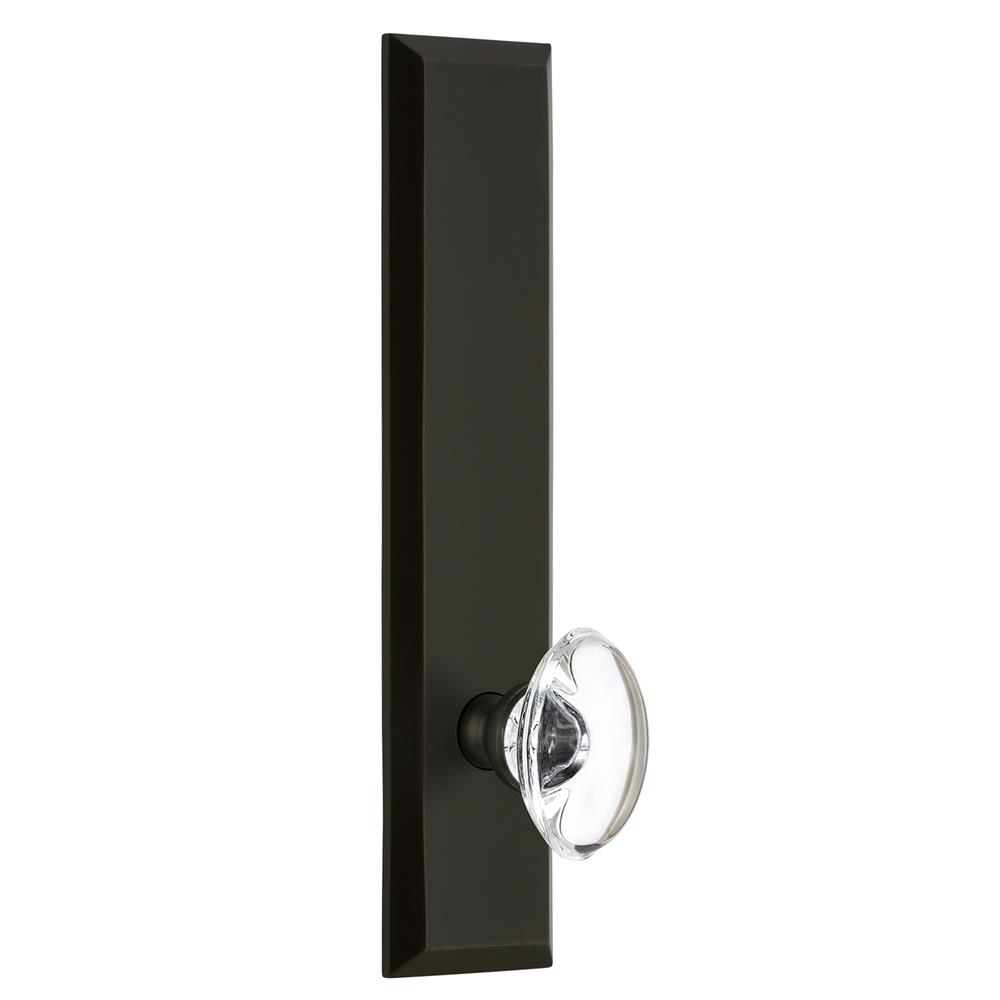 Grandeur by Nostalgic Warehouse FAVPRO Fifth Avenue Tall Plate Privacy with Provence Knob in Timeless Bronze